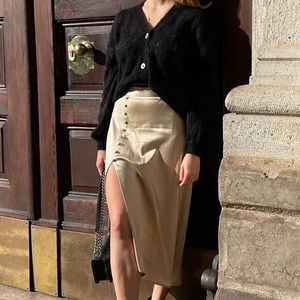 Instance Silk Cream Skirt